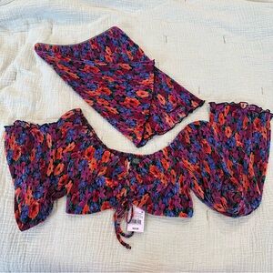 2 pc Skirt Set -Flowered